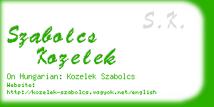 szabolcs kozelek business card